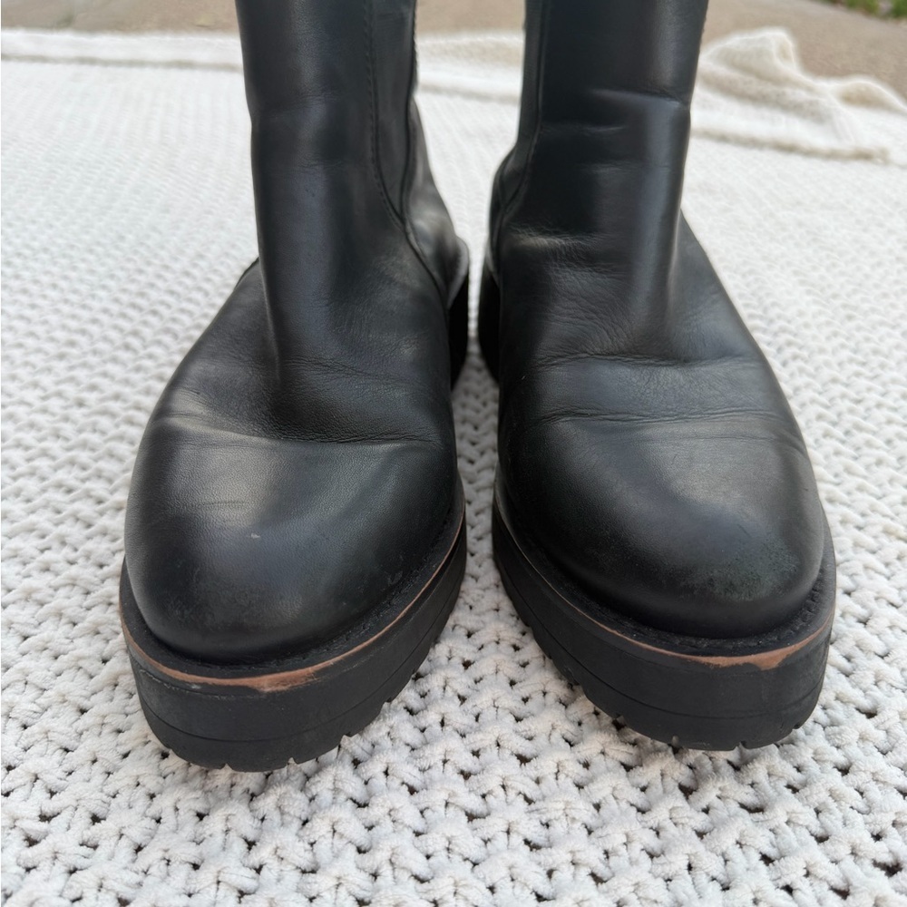 Sam Edelman Black Leather Chunky Chelsea Ankle Boots Size 8 - Picture 4 of 6